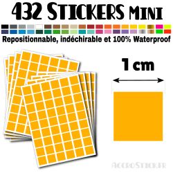 432 Carrés 1 cm - Stickers mini gommettes