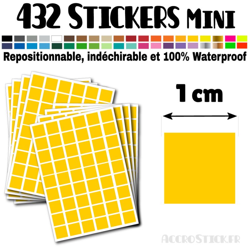 432 Carrés 1 cm - Stickers mini gommettes 432 Carrés 1 cm - Stickers mini gommettes