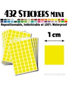 432 Carrés 1 cm - Stickers mini gommettes