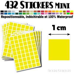 432 Carrés 1 cm - Stickers mini gommettes