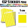 432 Carrés 1 cm - Stickers mini gommettes