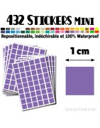 432 Carrés 1 cm - Stickers mini gommettes