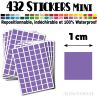 432 Carrés 1 cm - Stickers mini gommettes