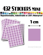 432 Carrés 1 cm - Stickers mini gommettes