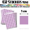432 Carrés 1 cm - Stickers mini gommettes