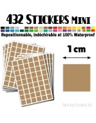 432 Carrés 1 cm - Stickers mini gommettes