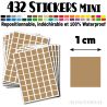 432 Carrés 1 cm - Stickers mini gommettes