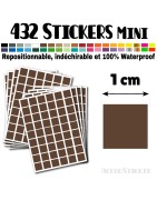 432 Carrés 1 cm - Stickers mini gommettes