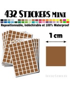 432 Carrés 1 cm - Stickers mini gommettes