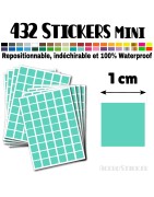 432 Carrés 1 cm - Stickers mini gommettes