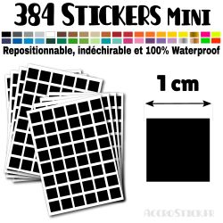 432 Carrés 1 cm - Stickers mini gommettes