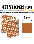 432 Carrés 1 cm - Stickers mini gommettes