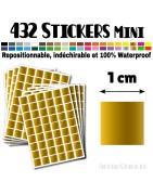 432 Carrés 1 cm - Stickers mini gommettes