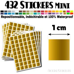 432 Carrés 1 cm - Stickers mini gommettes