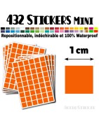 432 Carrés 1 cm - Stickers mini gommettes