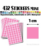 432 Carrés 1 cm - Stickers mini gommettes