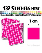 432 Carrés 1 cm - Stickers mini gommettes