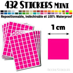 432 Carrés 1 cm - Stickers mini gommettes