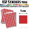 432 Carrés 1 cm - Stickers mini gommettes