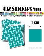 432 Carrés 1 cm - Stickers mini gommettes