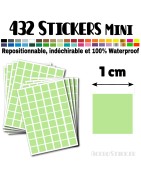 432 Carrés 1 cm - Stickers mini gommettes
