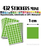 432 Carrés 1 cm - Stickers mini gommettes