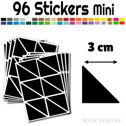 96 Triangles 3 cm - Stickers étiquettes gommettes