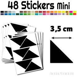 48 Triangles 3.5 cm - Stickers étiquettes gommettes