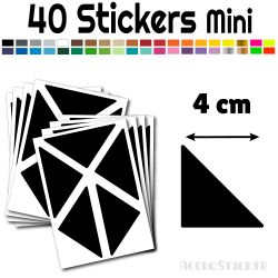 40 Triangles 4 cm - Stickers étiquettes gommettes