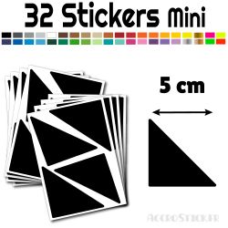 32 Triangles 5 cm - Stickers étiquettes gommettes