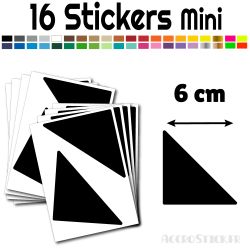 16 Triangles 6 cm - Stickers étiquettes gommettes