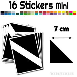16 Triangles 7 cm - Stickers étiquettes gommettes