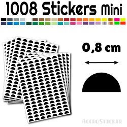 1008 Demi Cercle 0,8 cm - Stickers étiquettes gommettes
