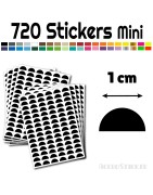 720 Demi Cercle 1 cm - Stickers étiquettes gommettes
