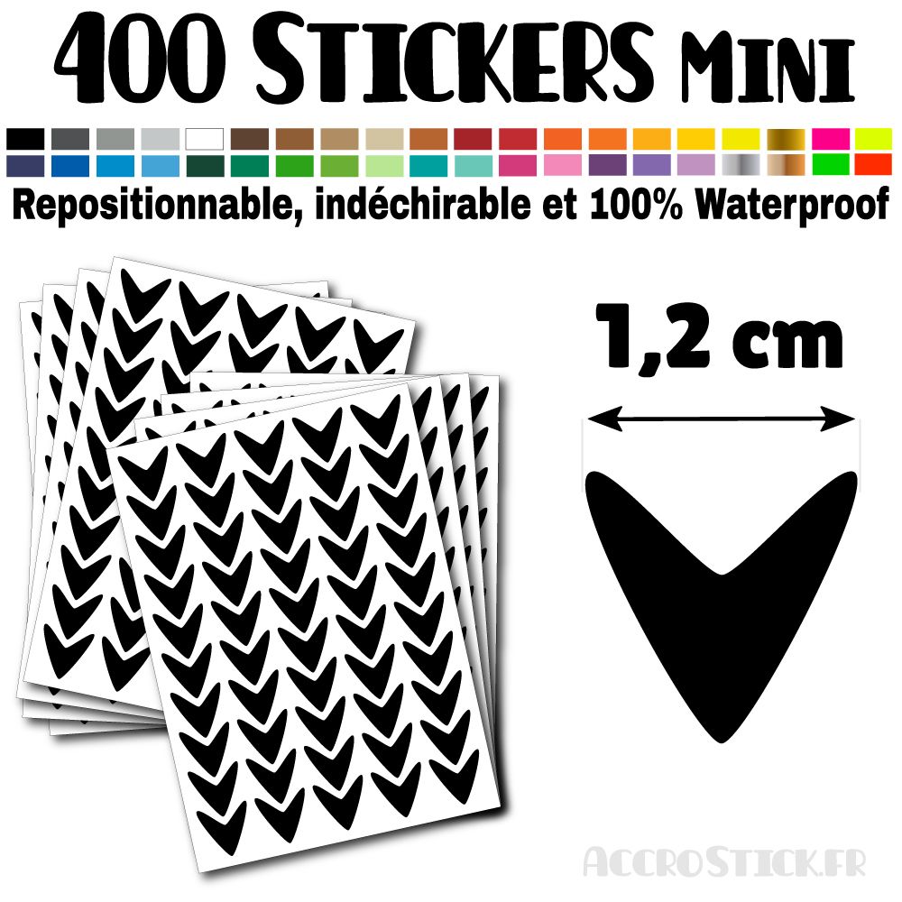 400 Flèches 1,2 cm - Stickers mini gommettes