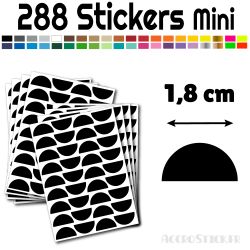 288 Demi Cercle 1.8 cm - Stickers étiquettes gommettes