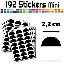 192 Demi Cercle 2.2 cm - Stickers étiquettes gommettes