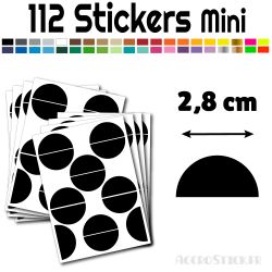 112 Demi Cercle 2.8 cm - Stickers étiquettes gommettes