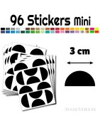 96 Demi Cercle 3 cm - Stickers étiquettes gommettes