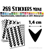 288 Flèches 1,4 cm - Stickers mini gommettes