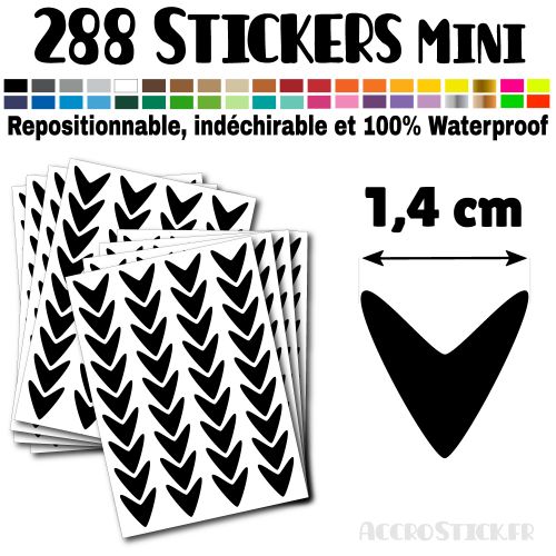 288 Flèches 1,4 cm - Stickers mini gommettes