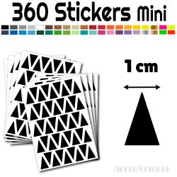 360 Triangles d'or 1 cm - Stickers étiquettes gommettes