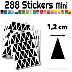 288 Triangles d'or 1.2 cm - Stickers étiquettes gommettes