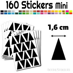 160 Triangles d'or 1.6 cm - Stickers étiquettes gommettes