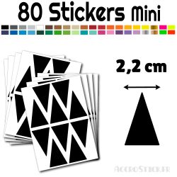 80 Triangles d'or 2.2 cm - Stickers étiquettes gommettes