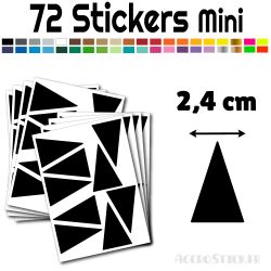 72 Triangles d'or 2.4 cm - Stickers étiquettes gommettes