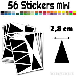 56 Triangles d'or 2.8 cm - Stickers étiquettes gommettes