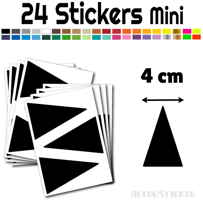 24 Triangles d'or 4 cm - Stickers étiquettes gommettes