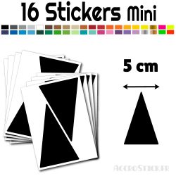 16 Triangles d'or 5 cm - Stickers étiquettes gommettes