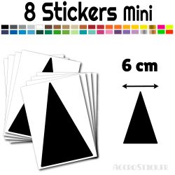 8 Triangles d'or 6 cm - Stickers étiquettes gommettes